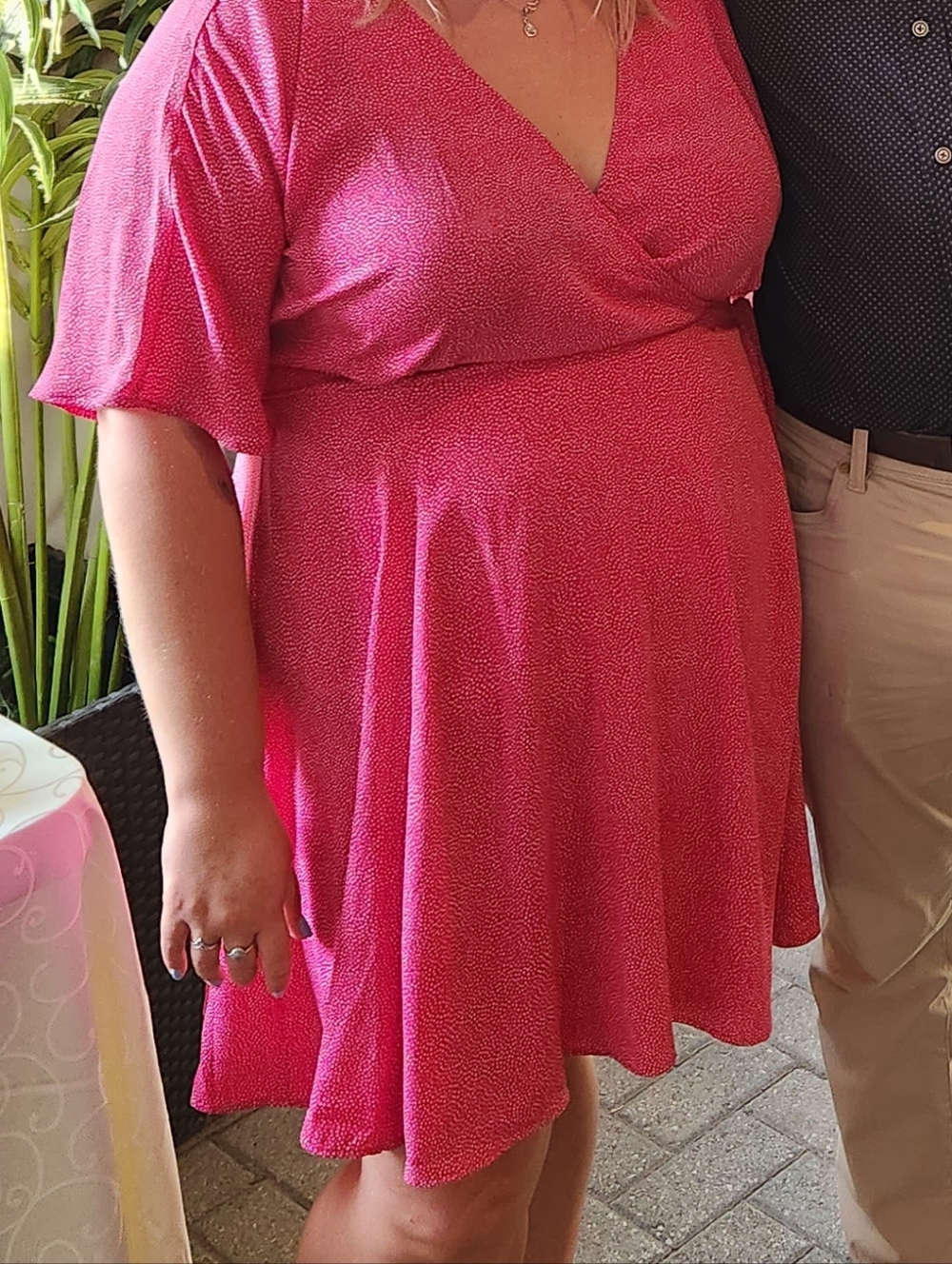 Reitmans Pink Dot Wrap Dress